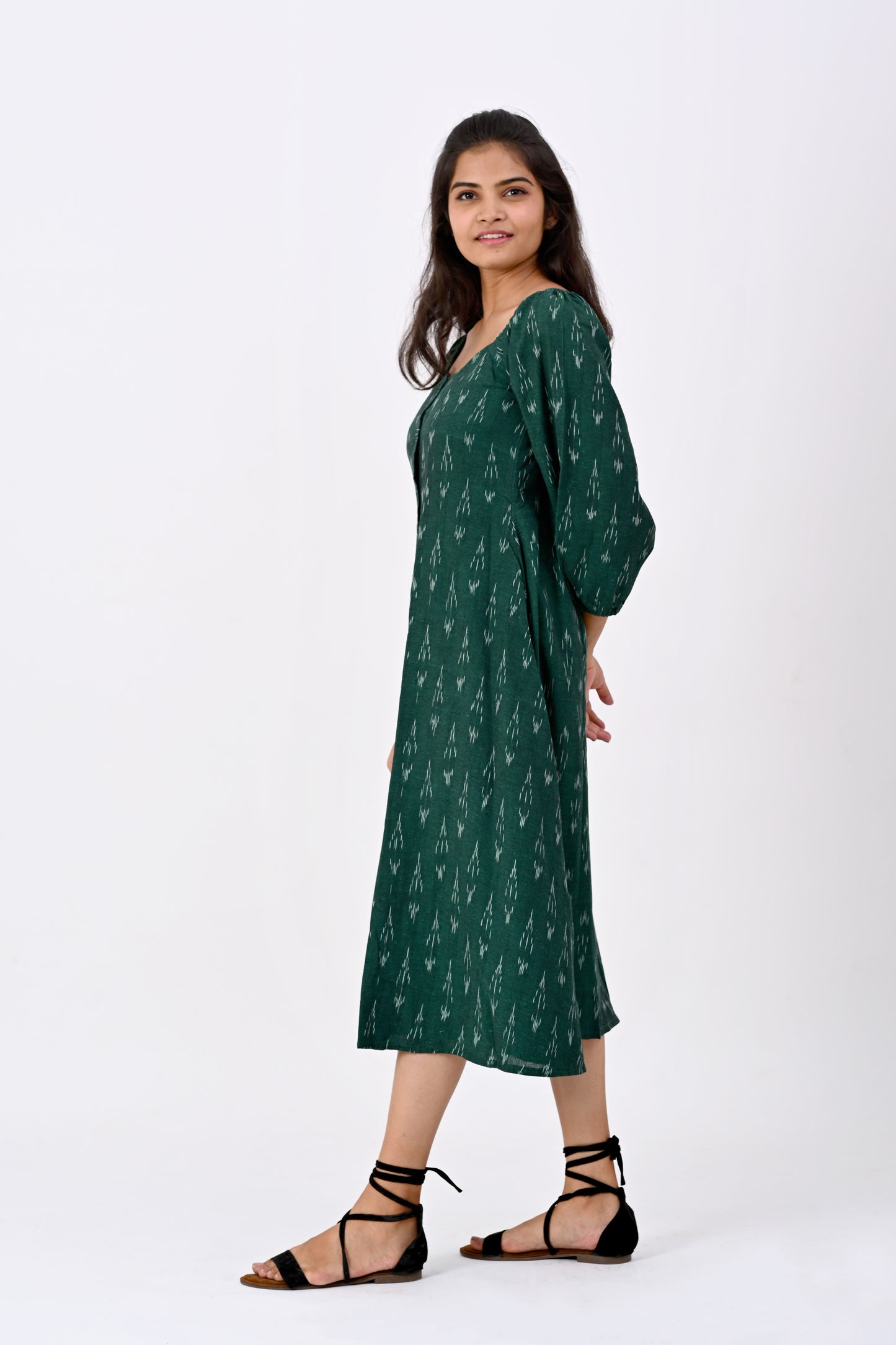Green Ikkat Sheath dress