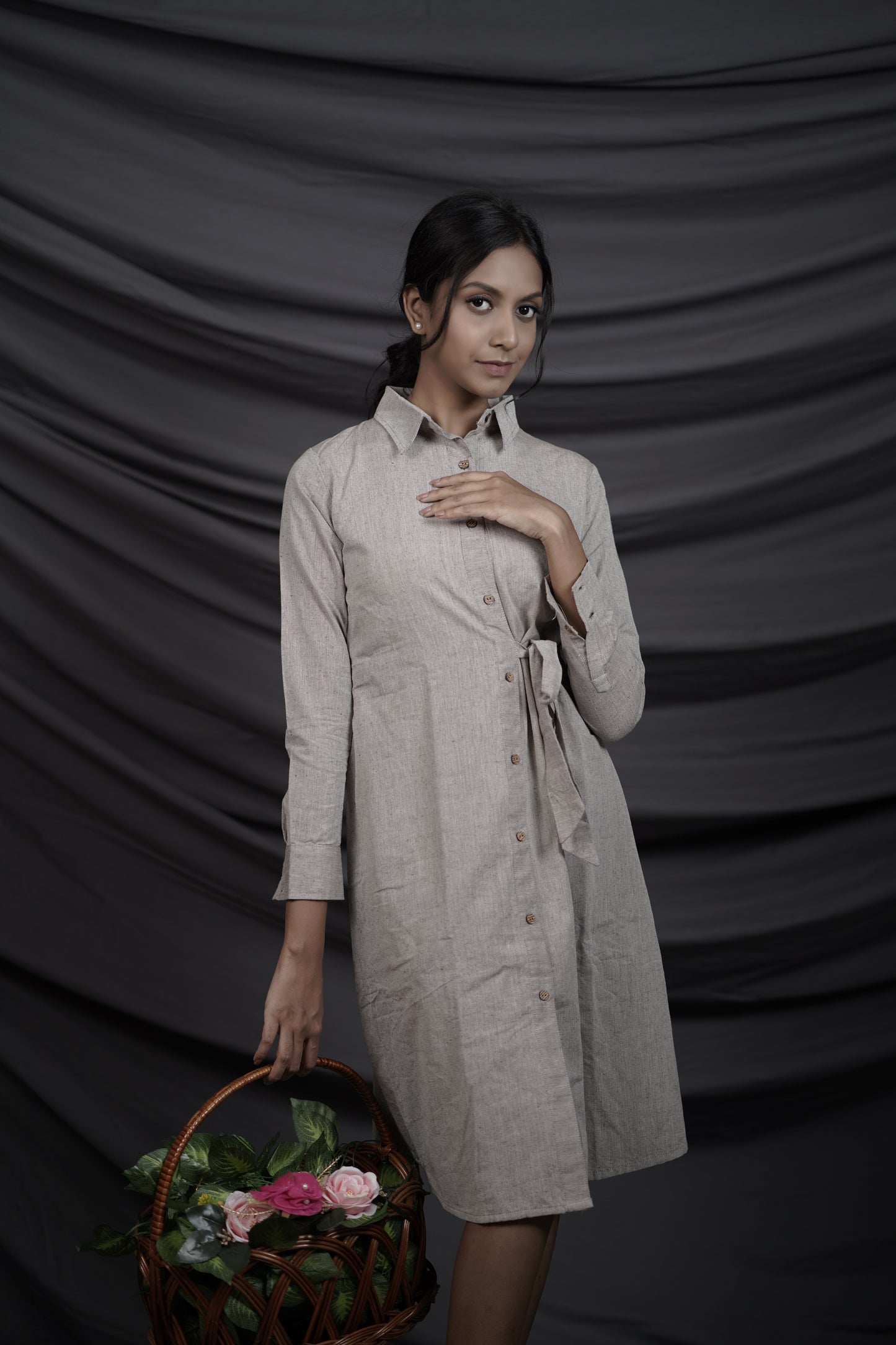 Gray Cloud Shirt Dress