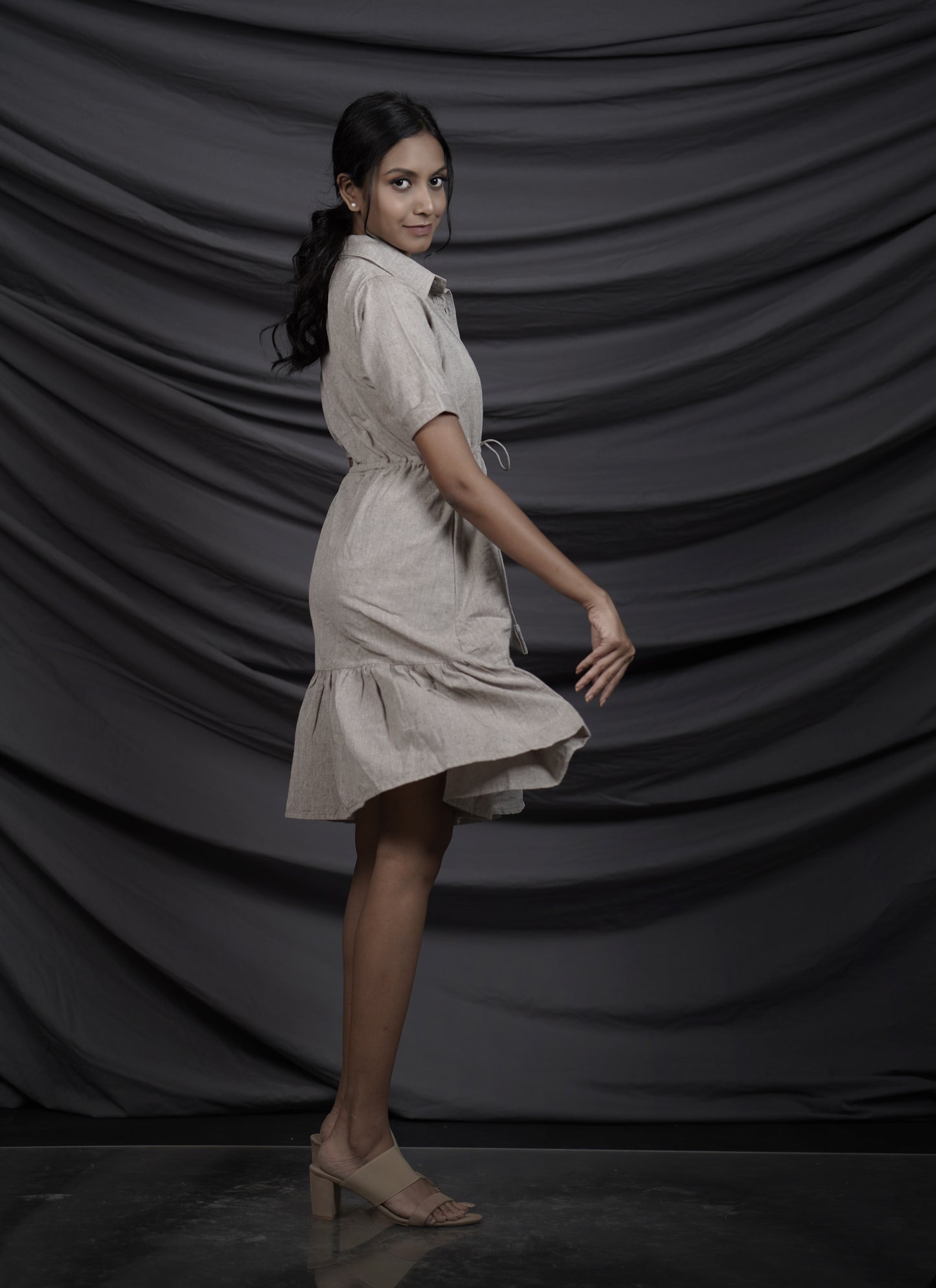 Gray Cloud Shirt Dress