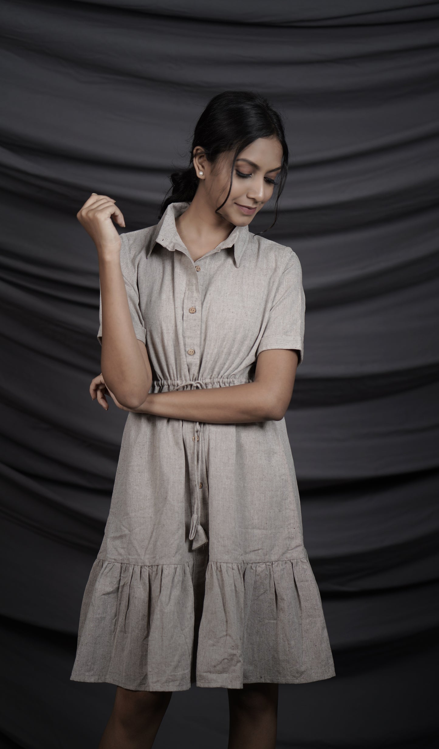 Gray Cloud Shirt Dress