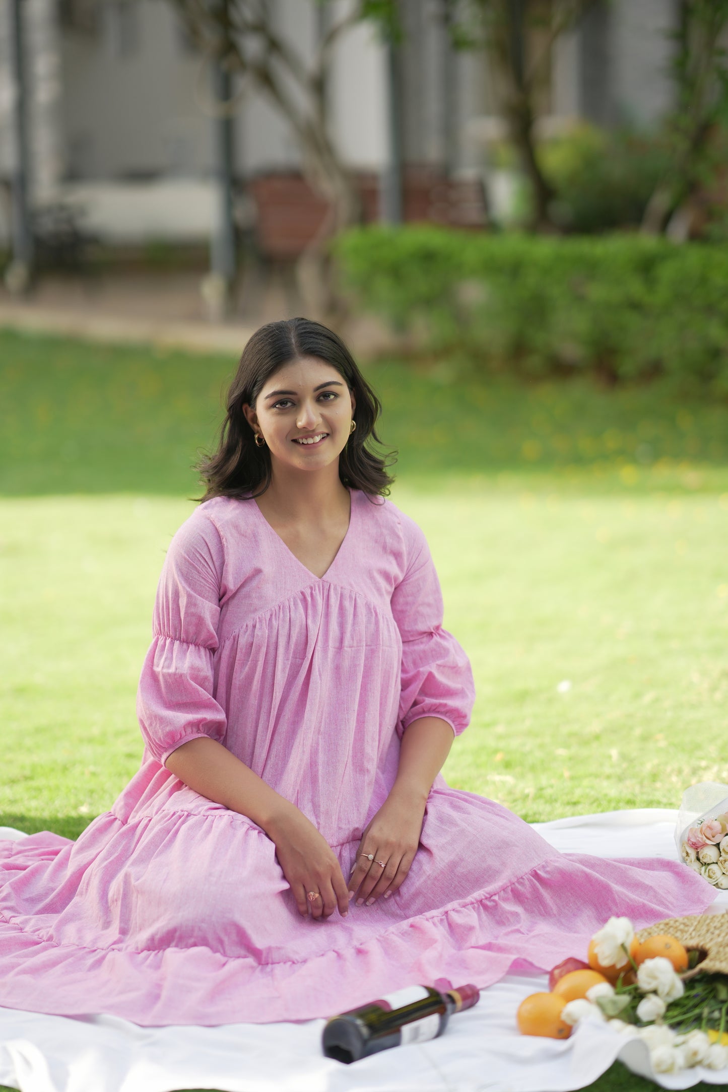Pink Flare Tired Dress