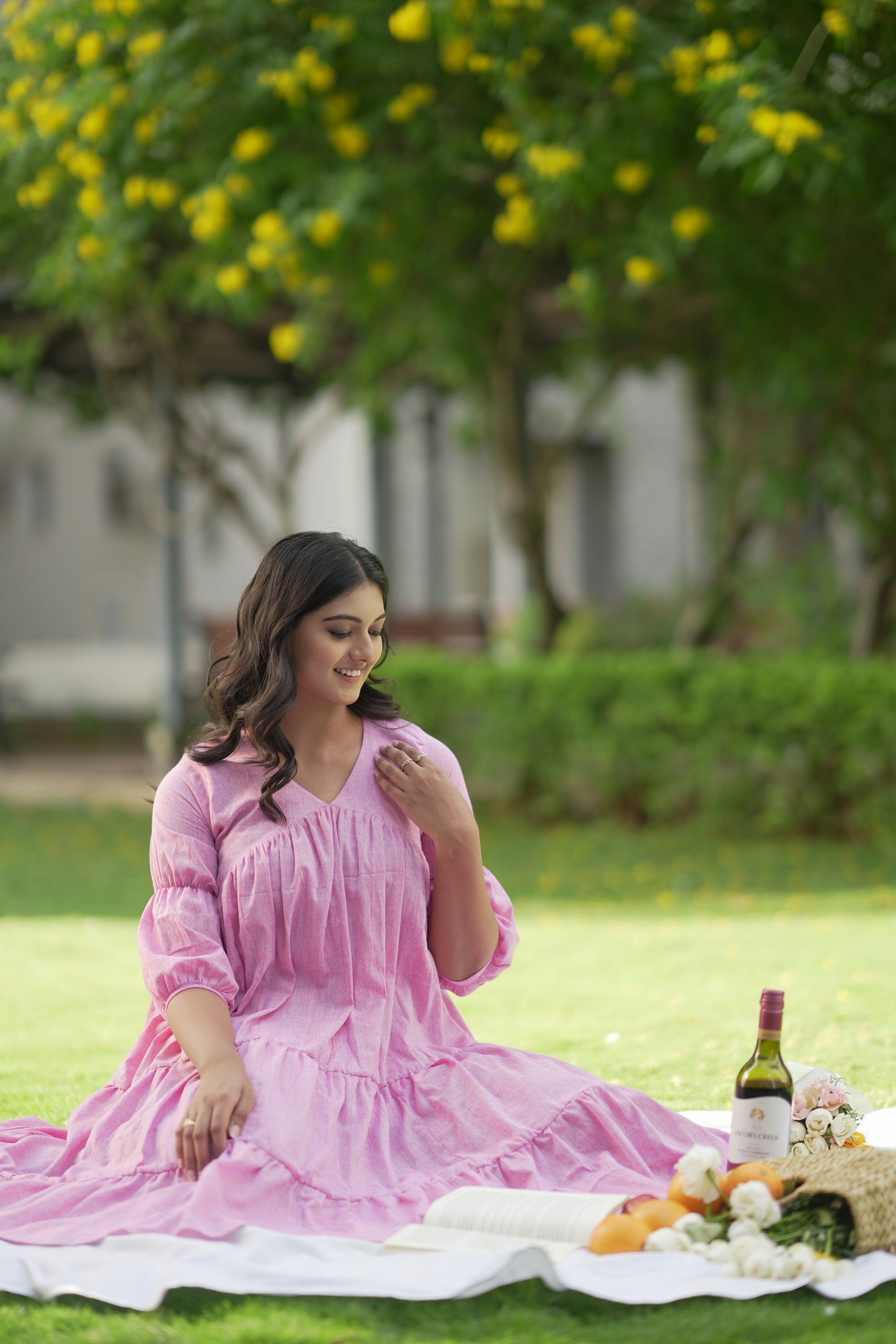 Pink Flare Tired Dress