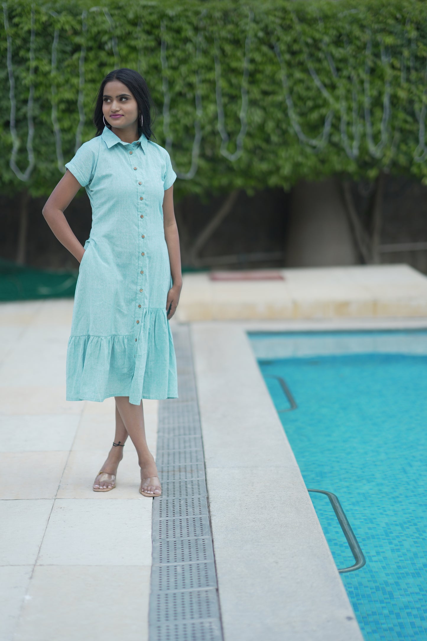 Celeste Blue A-line Dress