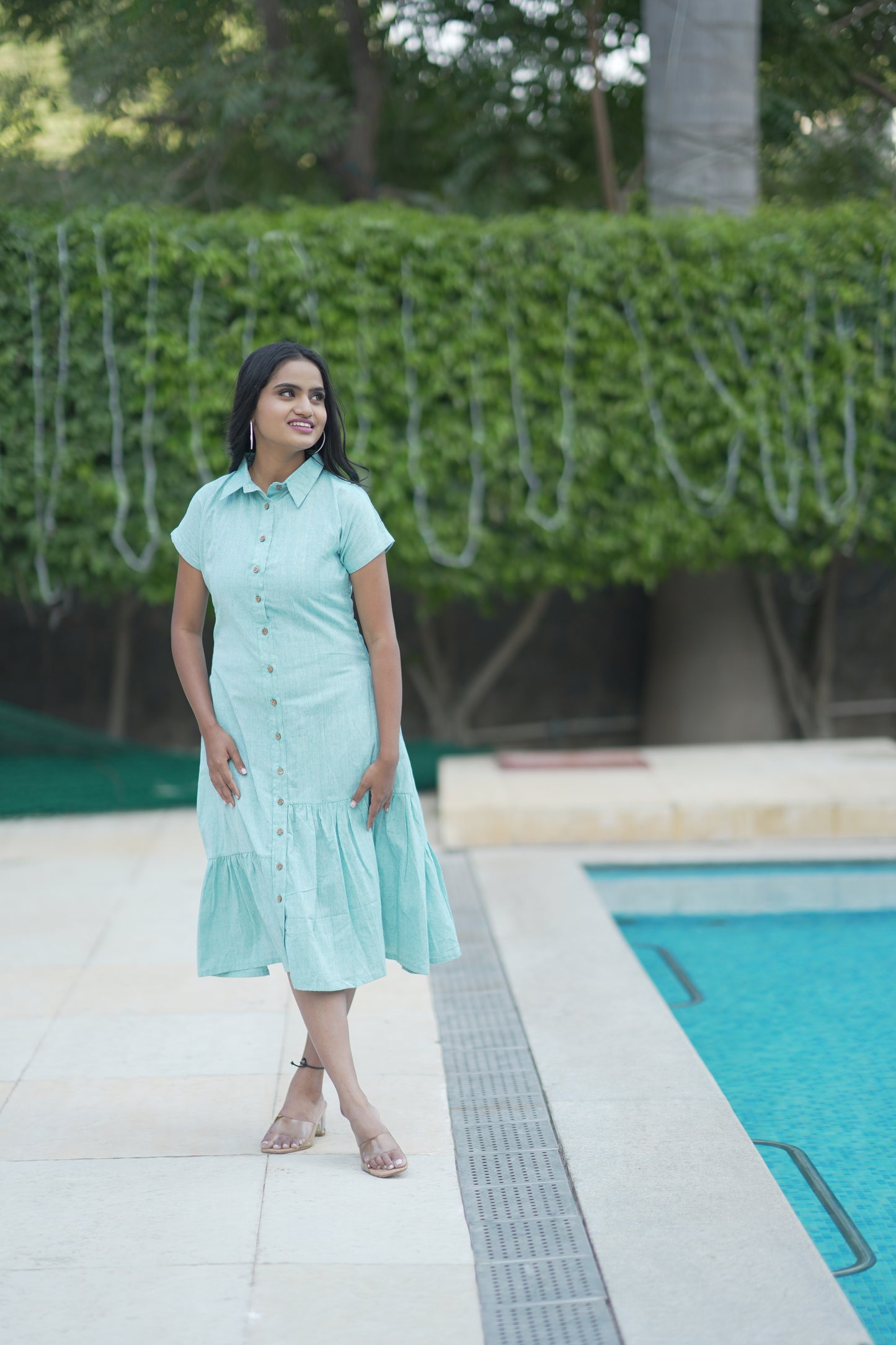 Celeste Blue A-line Dress