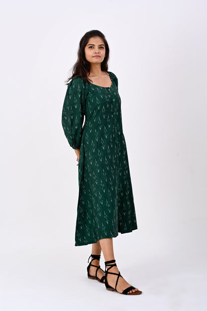 Green Ikkat Sheath dress