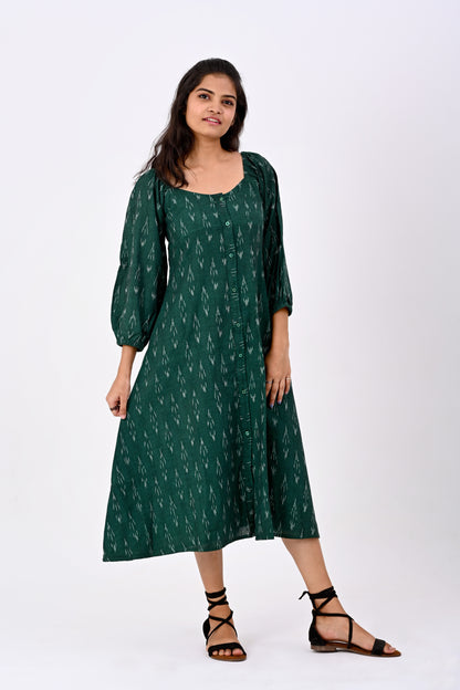 Green Ikkat Sheath dress