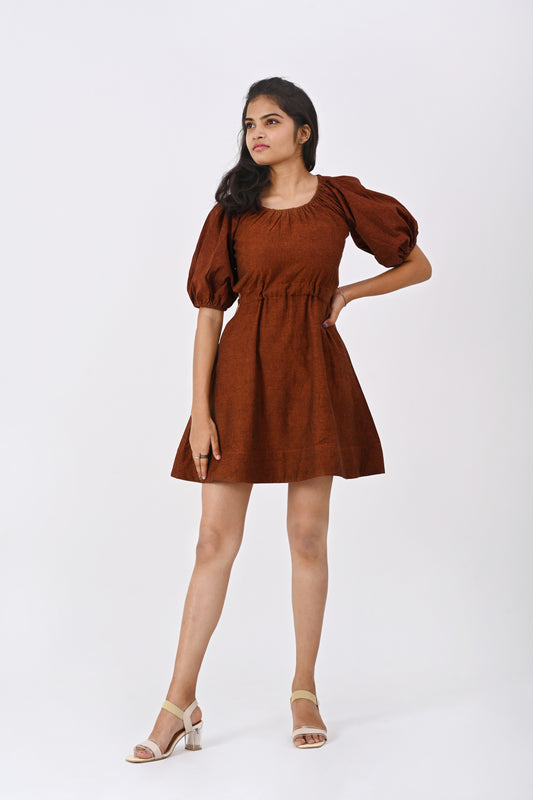 Brick Red Cut-out Dress