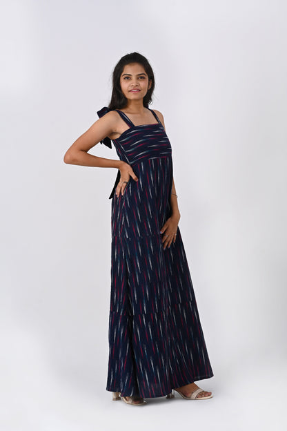 Navy Blue Ikkat Maxi