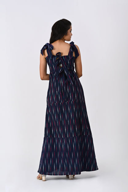 Navy Blue Ikkat Maxi