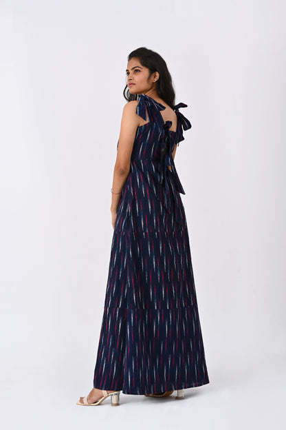 Navy Blue Ikkat Maxi