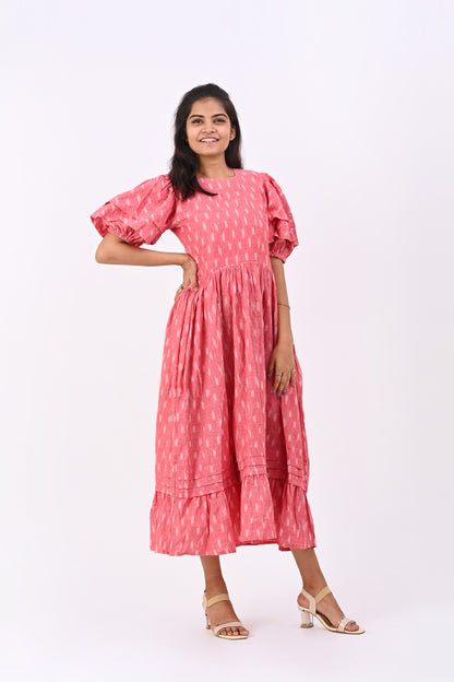 Pink Ikkat Maxi