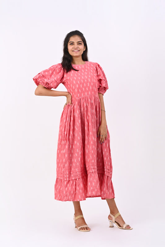 Pink Ikkat Maxi