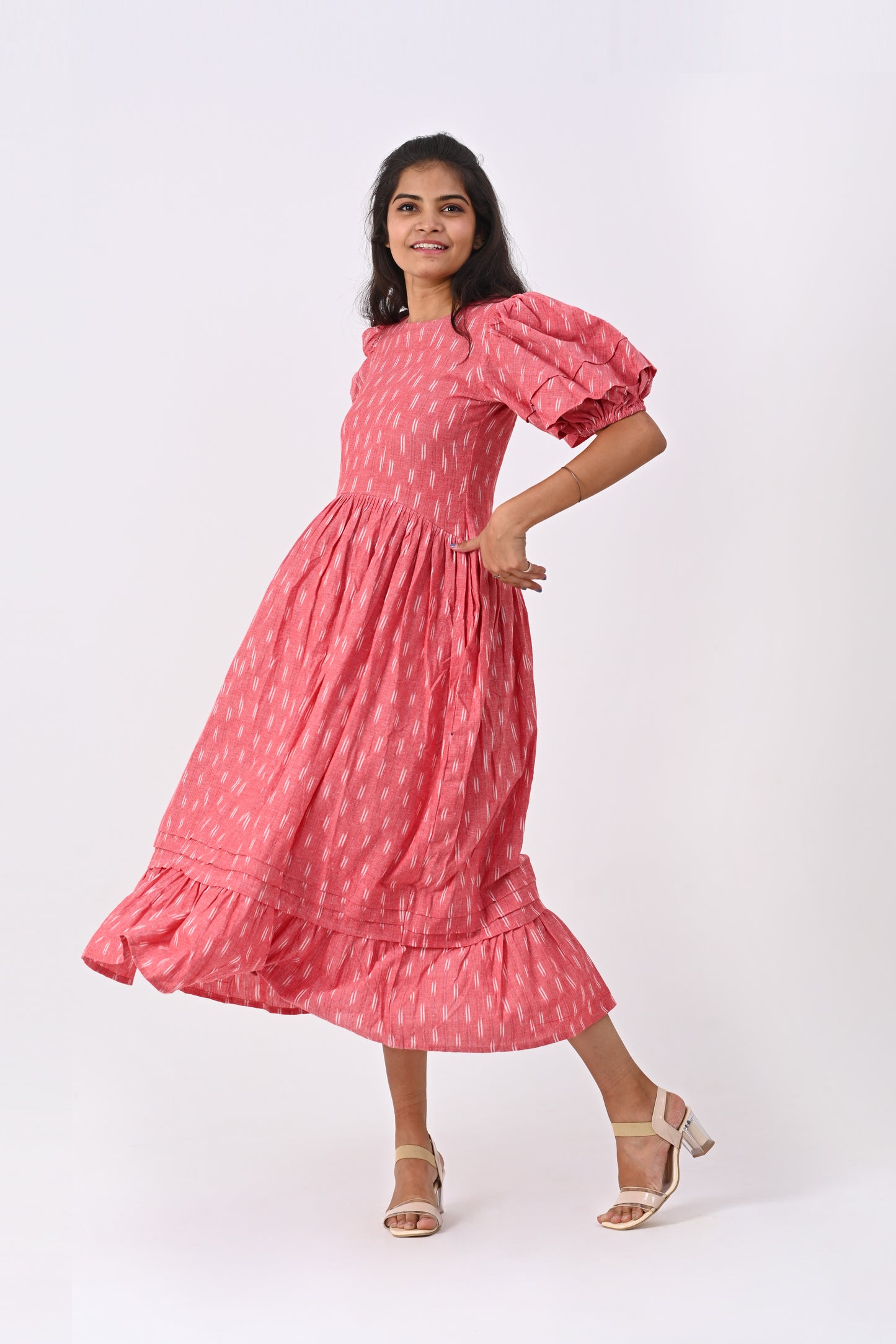 Pink Ikkat Maxi