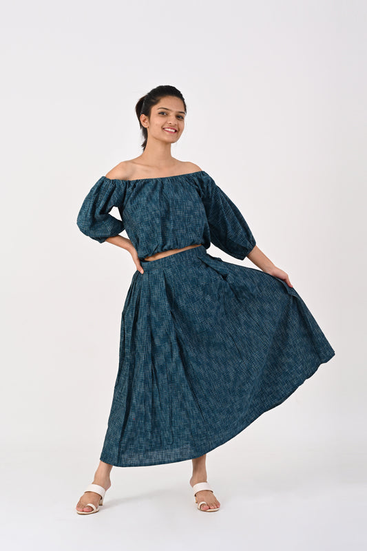 Dark Blue Kora Skirt Co-Ord