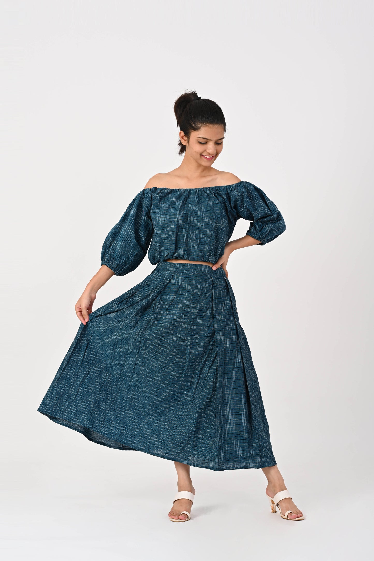 Dark Blue Kora Skirt Co-Ord