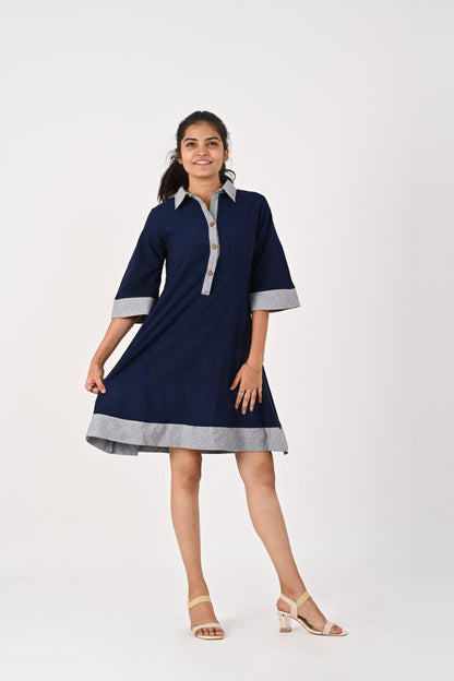 Navy Blue Collar dress
