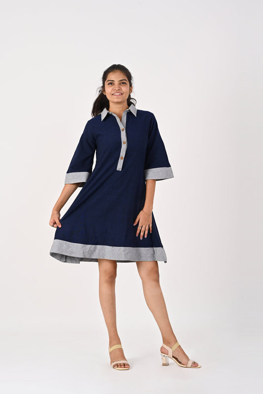 Navy Blue Collar dress