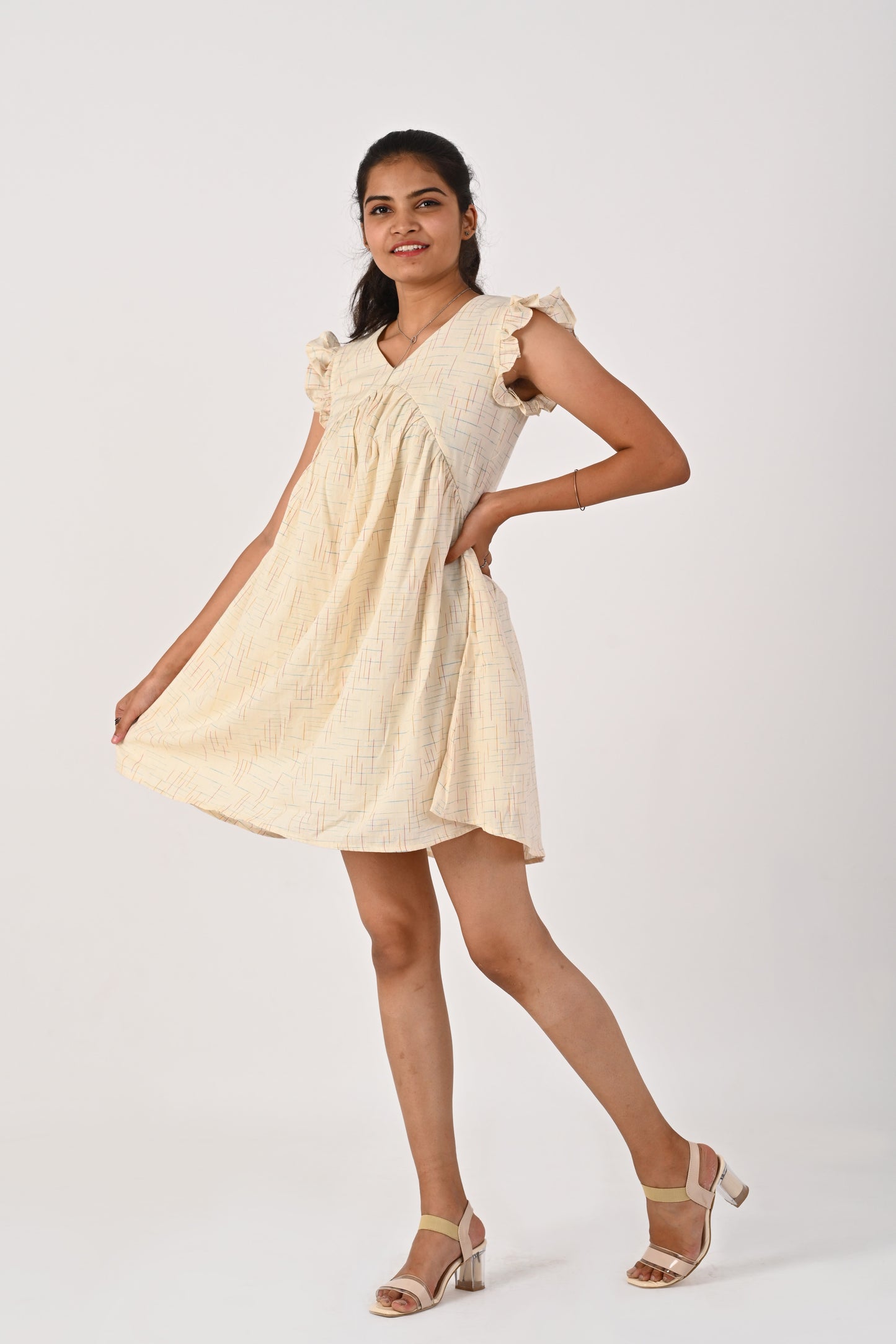 White Kora V-Neck Dress