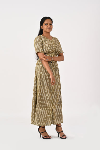 Olive White Ikkat Co-Ord