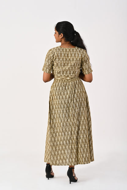 Olive White Ikkat Co-Ord