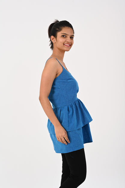 Blue Slip Top