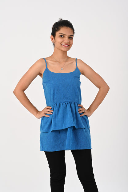 Blue Slip Top