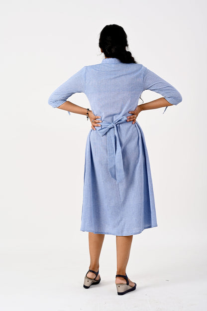 Blue HANDLOOM Shirt Dress
