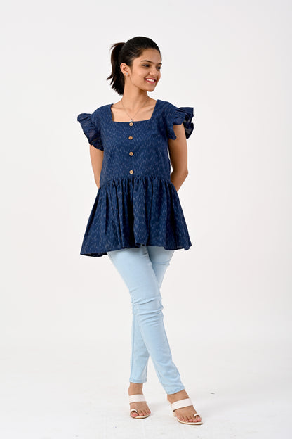 Navy blue tunic top