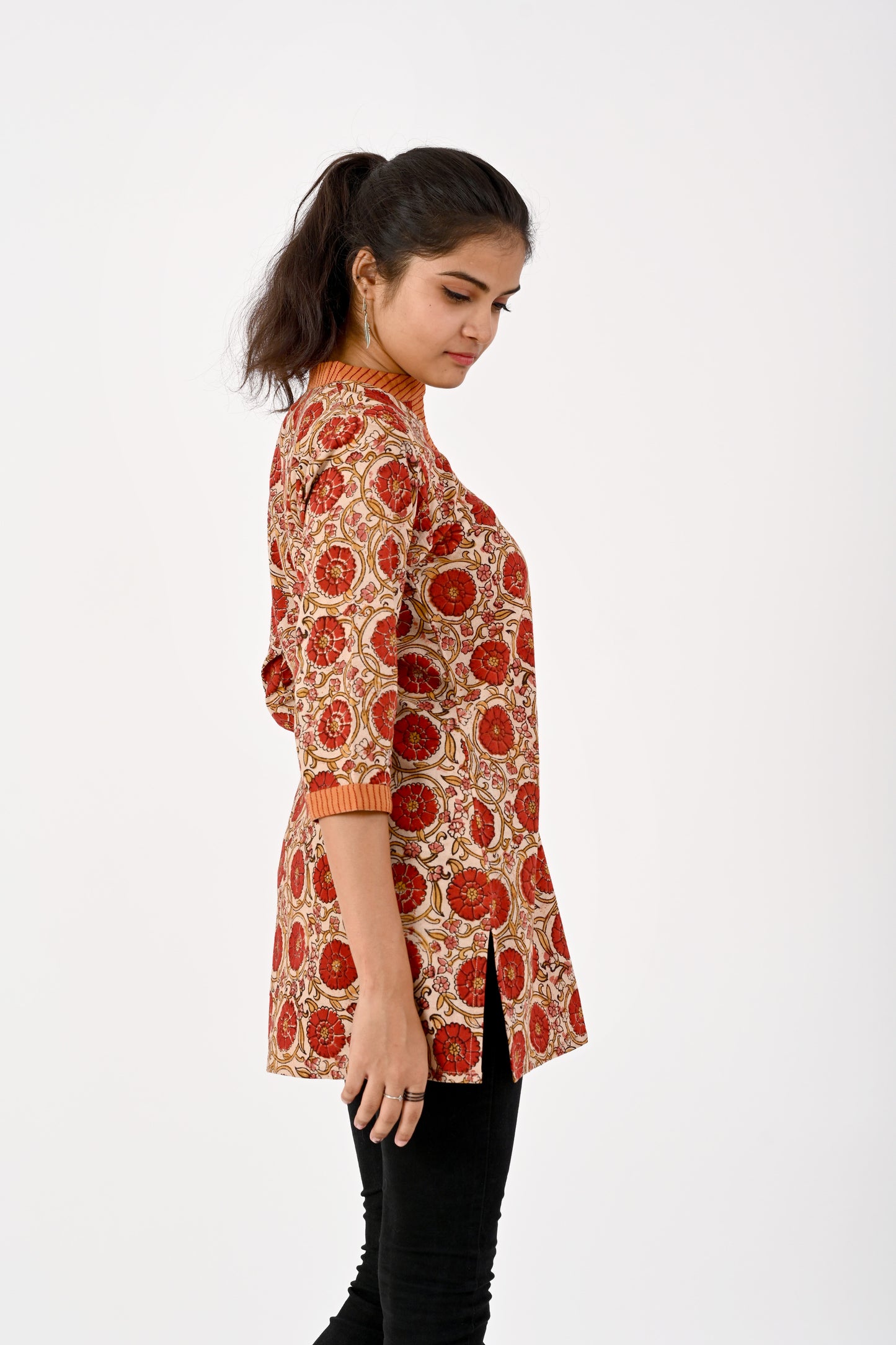 Kalamkari Red Tunic top HANDLOOM