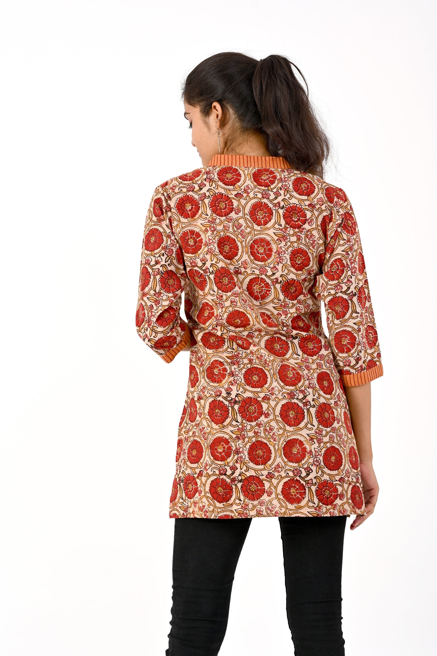 Kalamkari Red Tunic top HANDLOOM