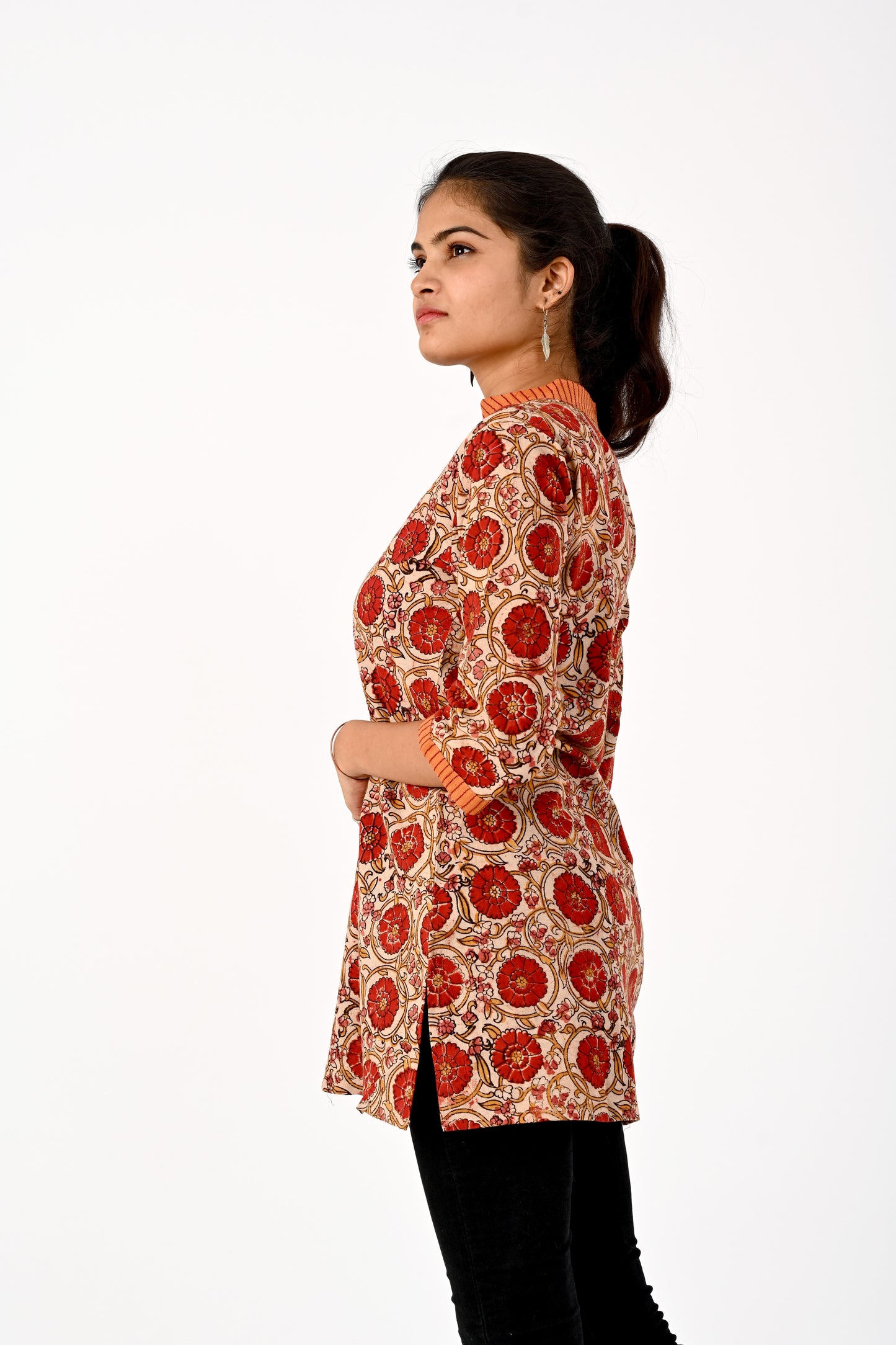 Kalamkari Red Tunic top HANDLOOM