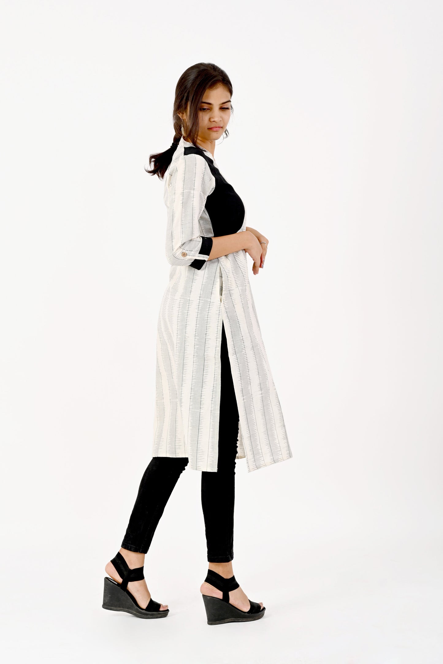 White and black kurta