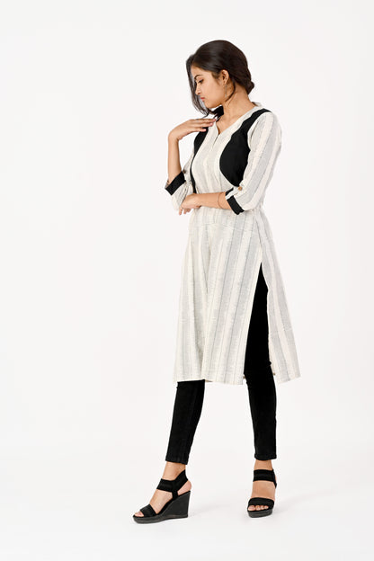 White and black kurta