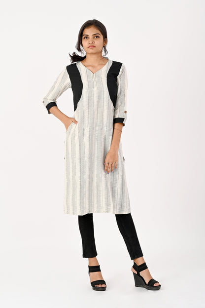 White and black kurta