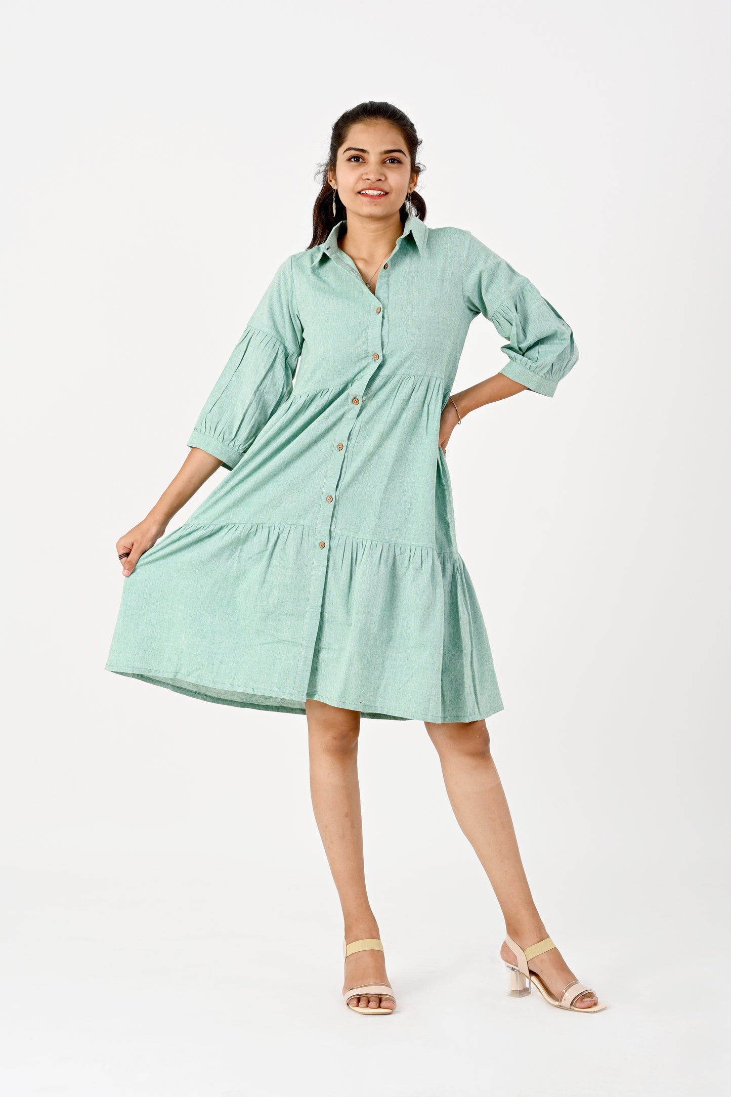 Sea Green Tier Dress