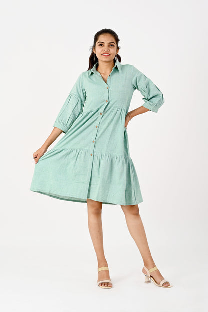 Sea Green Tier Dress