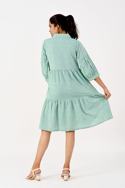 Sea Green Tier Dress