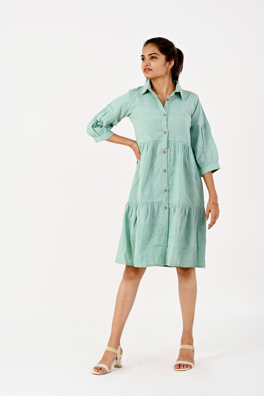 Sea Green Tier Dress