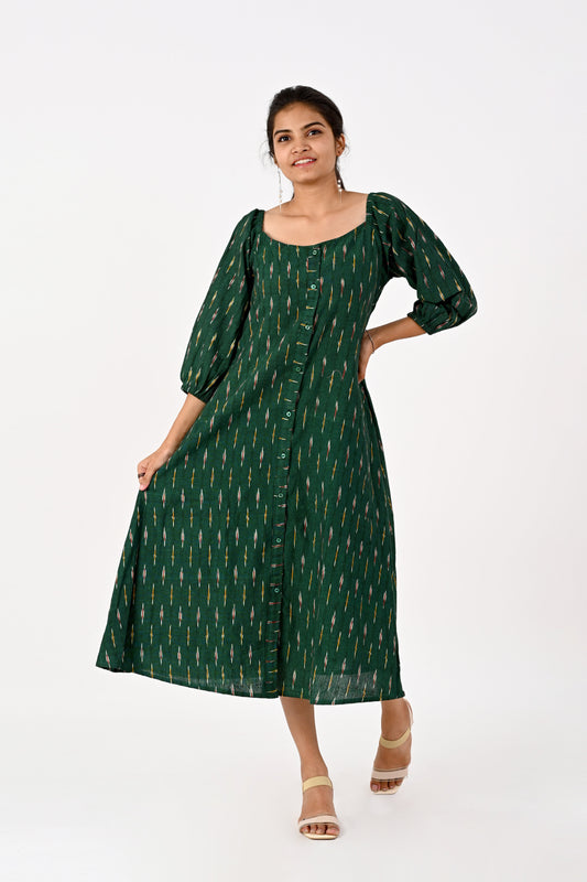Green Ikkat Sheath dress