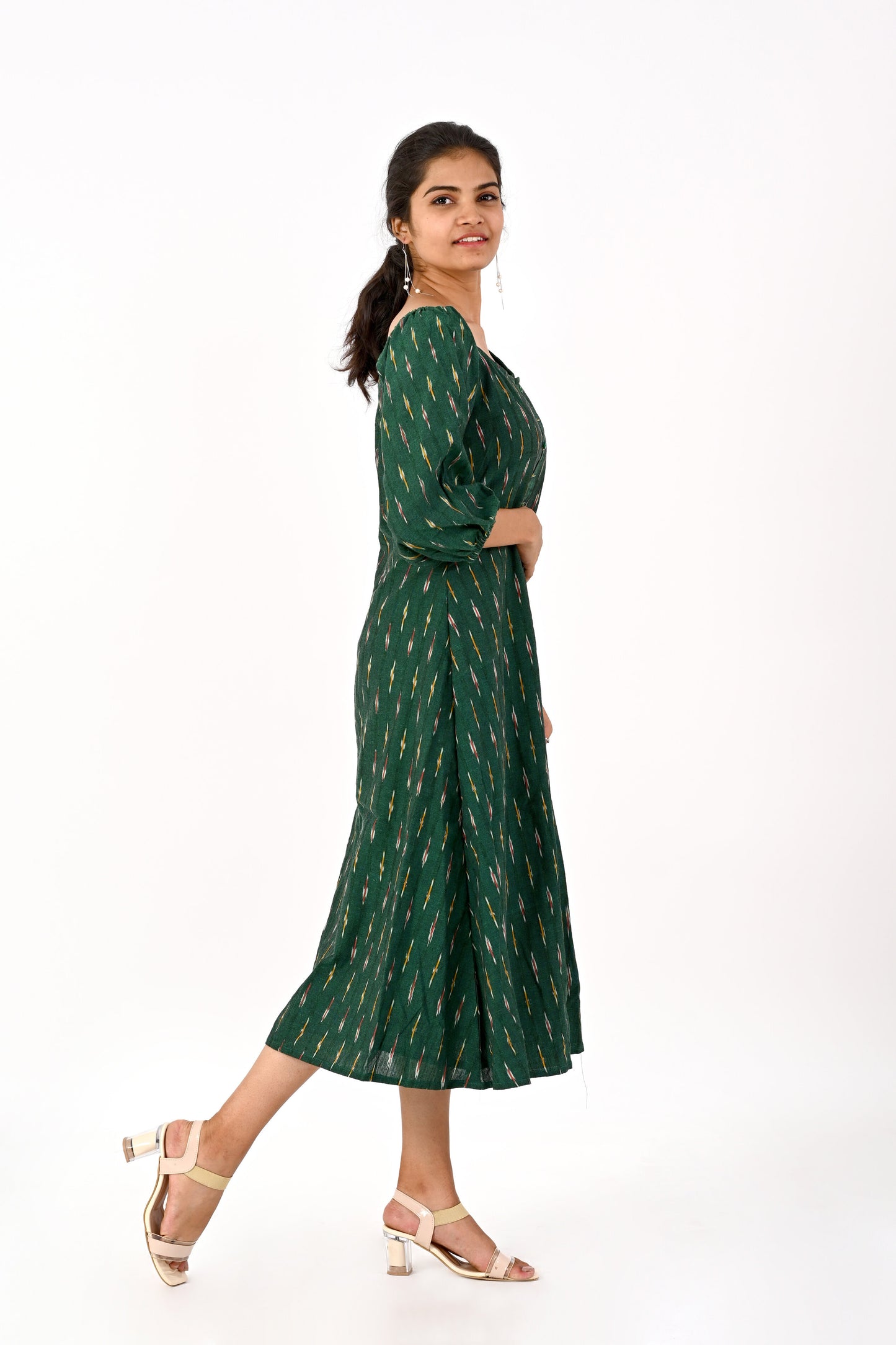 Green Ikkat Sheath dress
