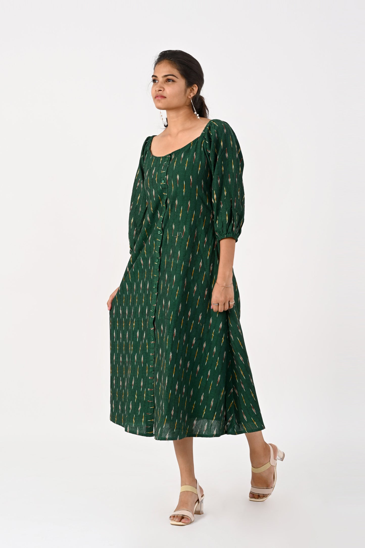 Green Ikkat Sheath dress